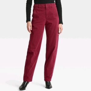Women's High-Rise Curved Leg Chino Pants - Universal Thread Red 6